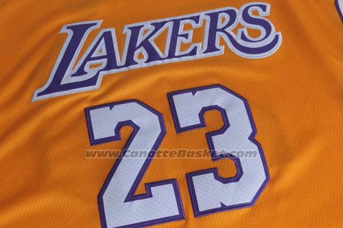 Maglia Los Angeles Lakers Lebron James #23 Icon 2017-18 Giallo